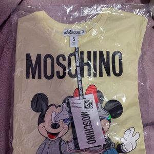 H&MOSCHINO MINNIE-MICKEY LIGHT YELLOW TEE